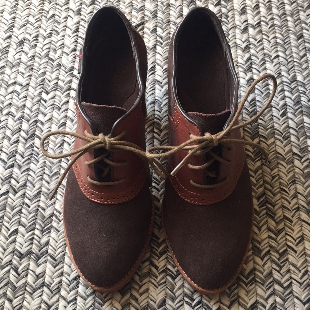 Bass Two Tone Leather Saddle Oxford Ankle Booties